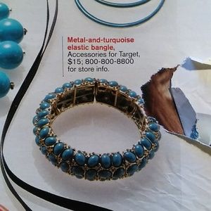 METAL and TURQUOISE ELASTIC BANGLE for TARGET